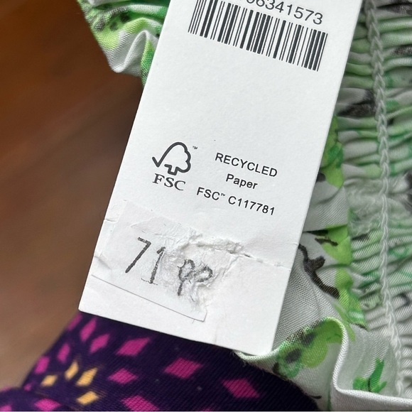 J crew Smocked neck puff-sleeve top in lime cherry blossoms - Picture 6 of 8